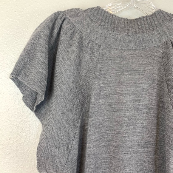 Anthropologie MOTH Wool Short Sleeve Gray Cardigan - Picture 7 of 8